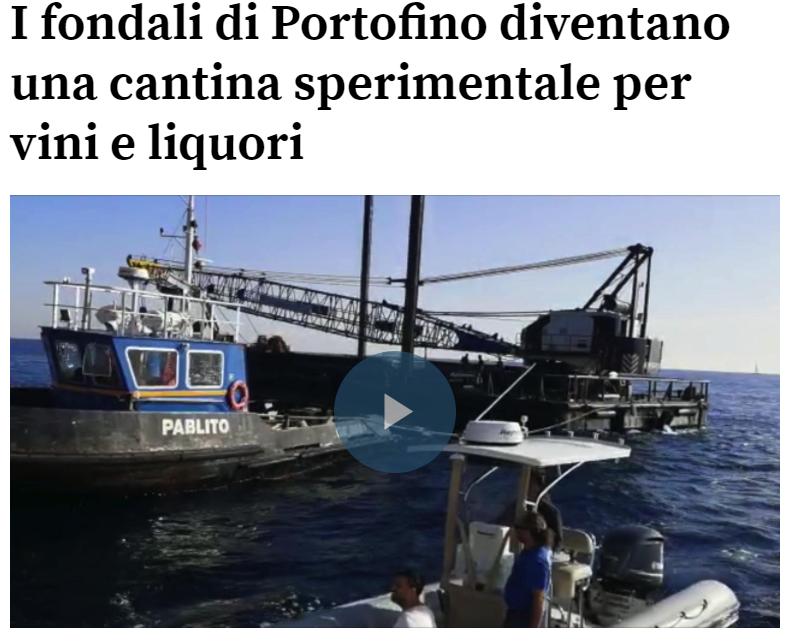 I fondali di Portofino diventano una cantina sperimentale per vini e liquori