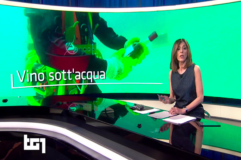 IL TG1 PARLA DEI VINI SUBACQUEI E L'AFFINAMENTO IN MARE