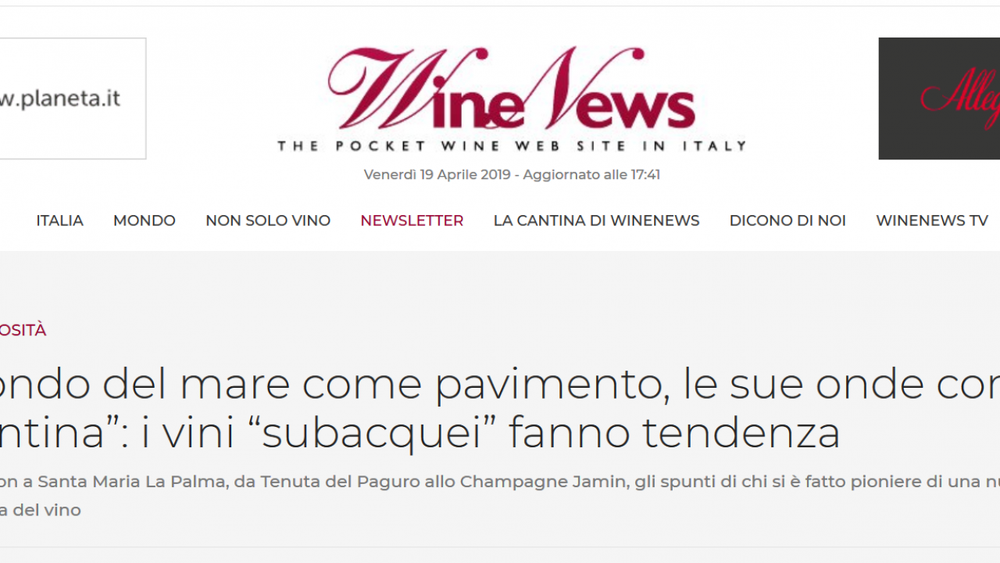 Wine News parla dei Vini dal mare